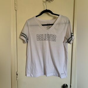 Women's White 'Believer' Short Sleeve Tee